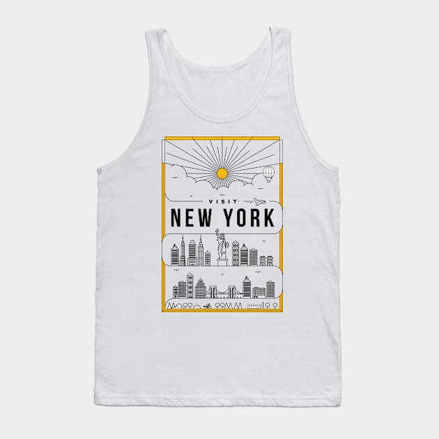 New York Minimal Lineal Poster Tank Top by kursatunsal